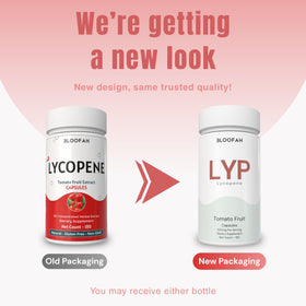 Bloofah Lycopène 500mg capsules sur une surface en bois