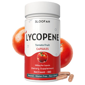 Bloofah Lycopène 500mg capsules vue avant avec emballage