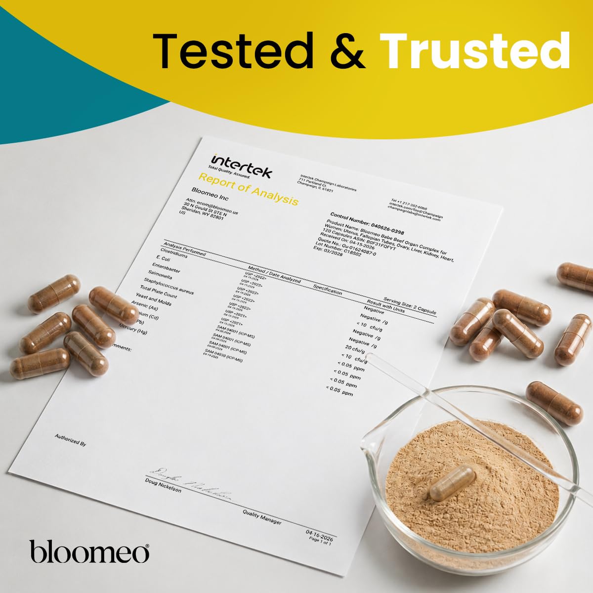 Bloomeo Complément Alimentaire Femmes, boîte de gélules de foie de bœuf ouverte