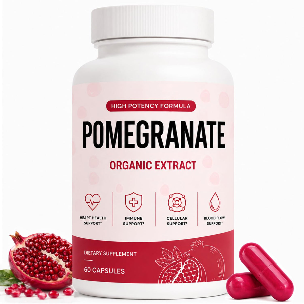Bloomin Gummies Extrait de Grenade 60 capsules végétales vue de face
