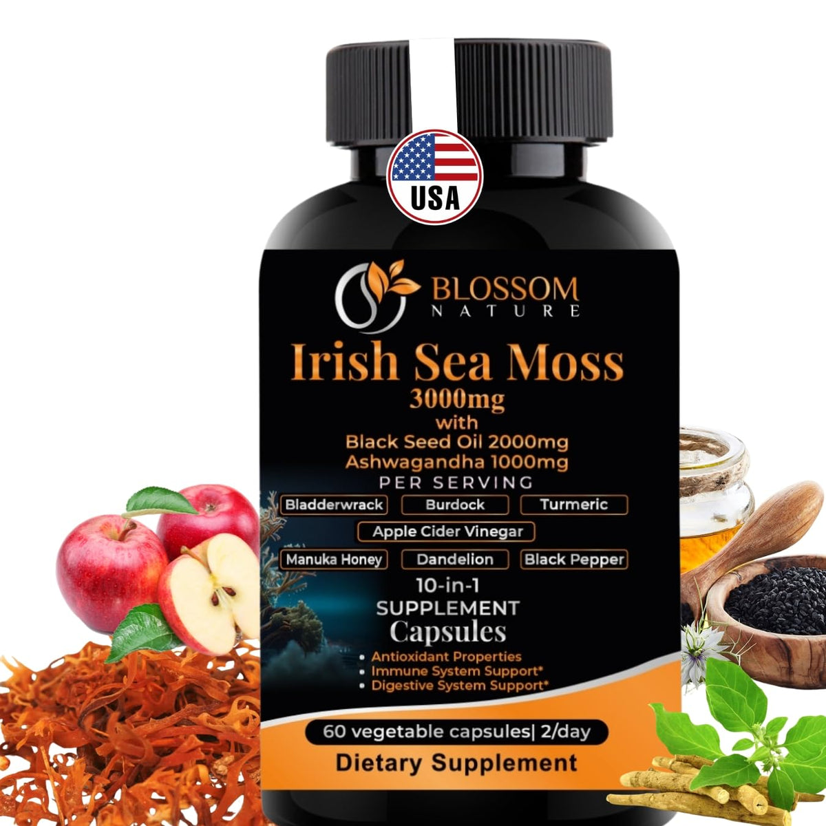 Blossom Nature Complément Alimentaire 10-en-1 3000mg vue de face