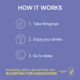 Blowfish Wingman en usage avec un verre d'eau