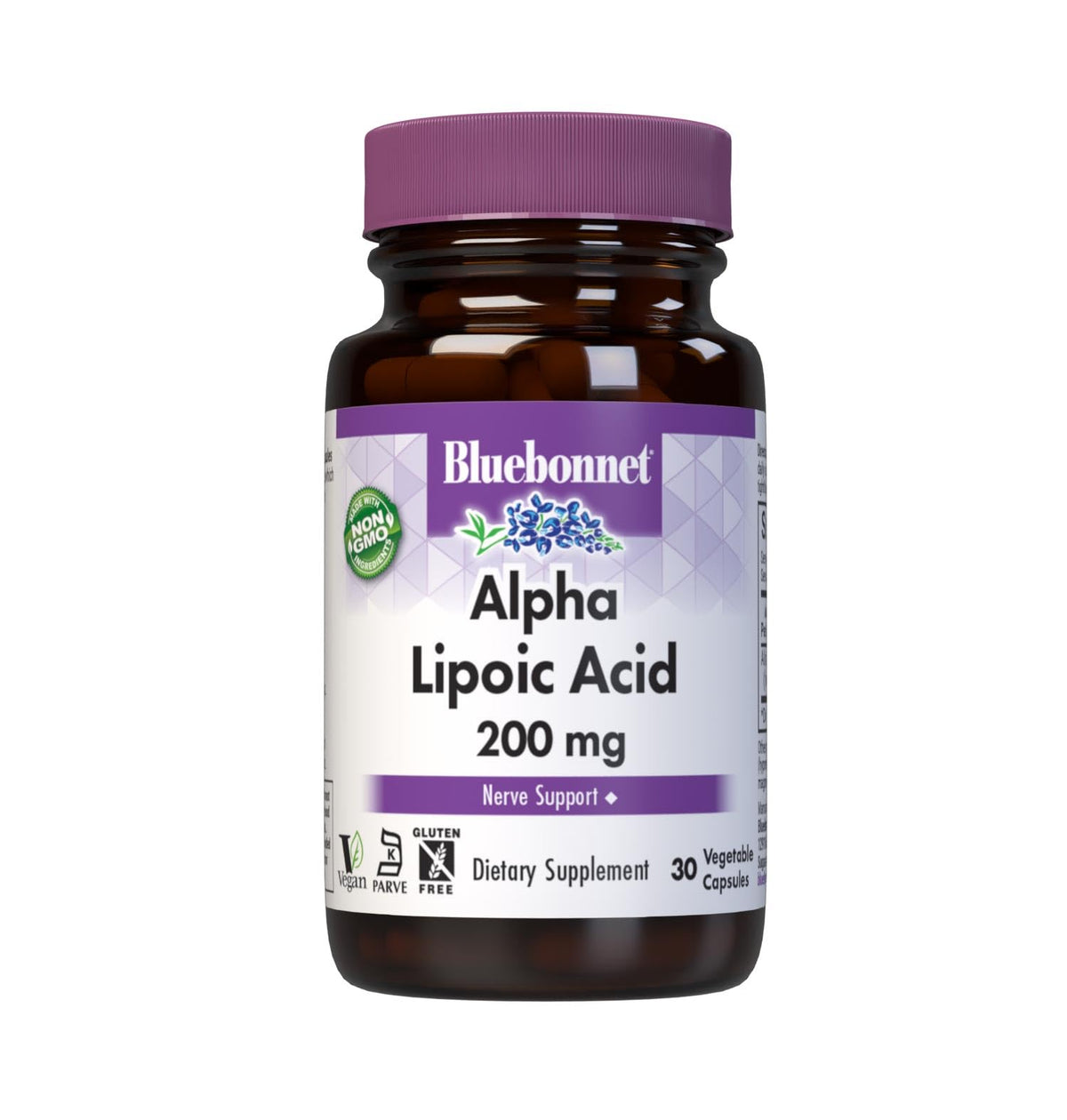 BlueBonnet Acide Alpha Lipoïque 200 mg bouteille vue de face