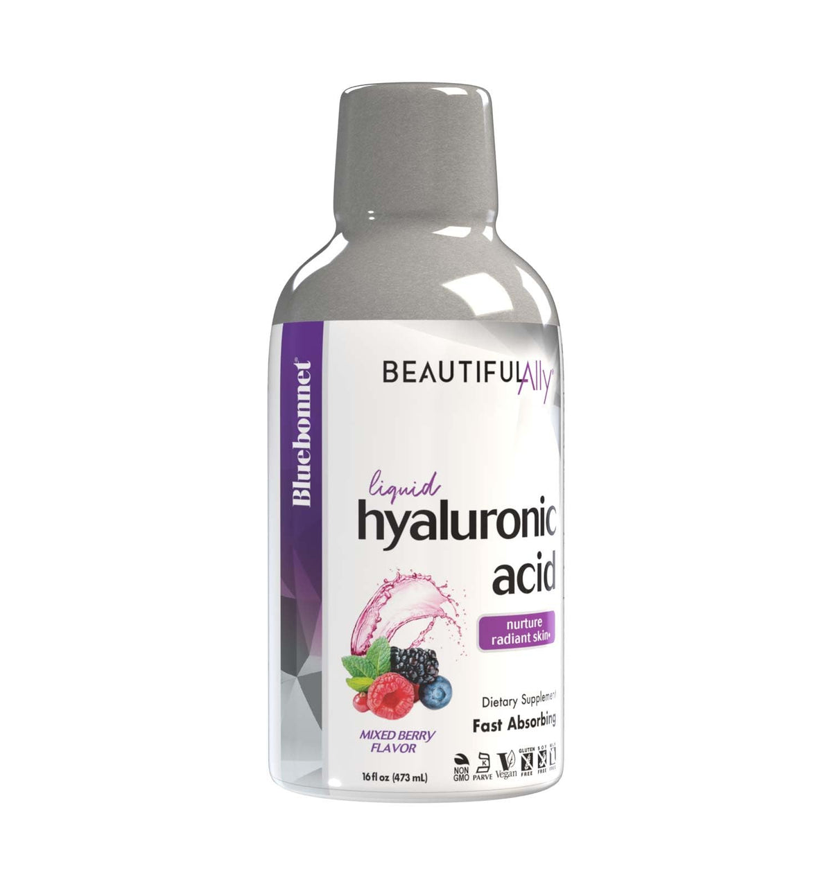 BlueBonnet Acide Hyaluronique Liquide 50 mg 16 fl oz vue de face