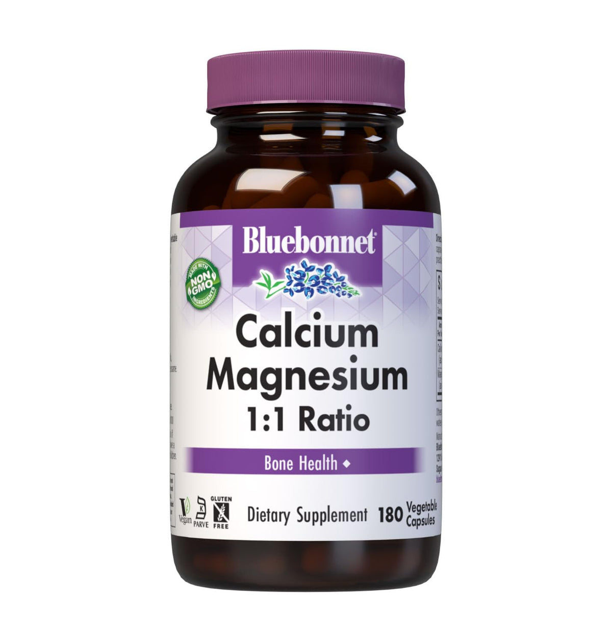 BlueBonnet Calcium Magnésium 250 mg gélules végétales vue de face