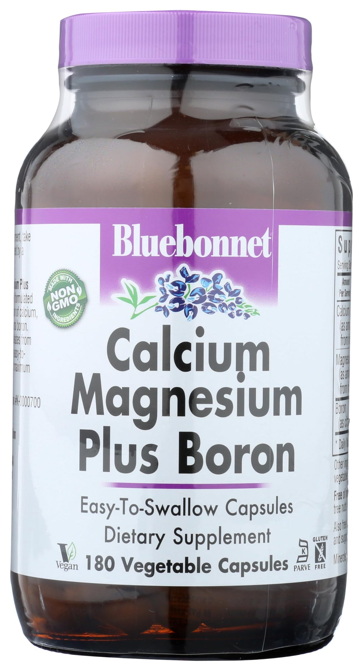 BlueBonnet Calcium Magnésium Plus Bore Capsules Végétales 180 unités