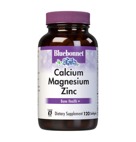 BlueBonnet Calcium Magnésium Zinc + Vitamine D3 120 gélules vue de face