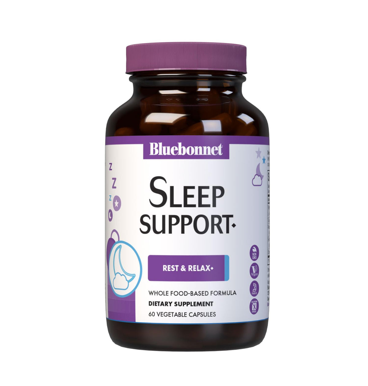 BlueBonnet Complément Alimentaire Sommeil 60 Capsules Végétales - Vue de face