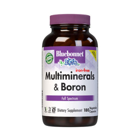 BlueBonnet Complément Minéraux Multivitamines Boron 180 capsules végétales devant la boîte