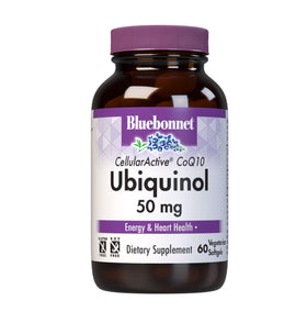 BlueBonnet CoQ10 Ubiquinol 50 mg gélules végétariennes, vue de face