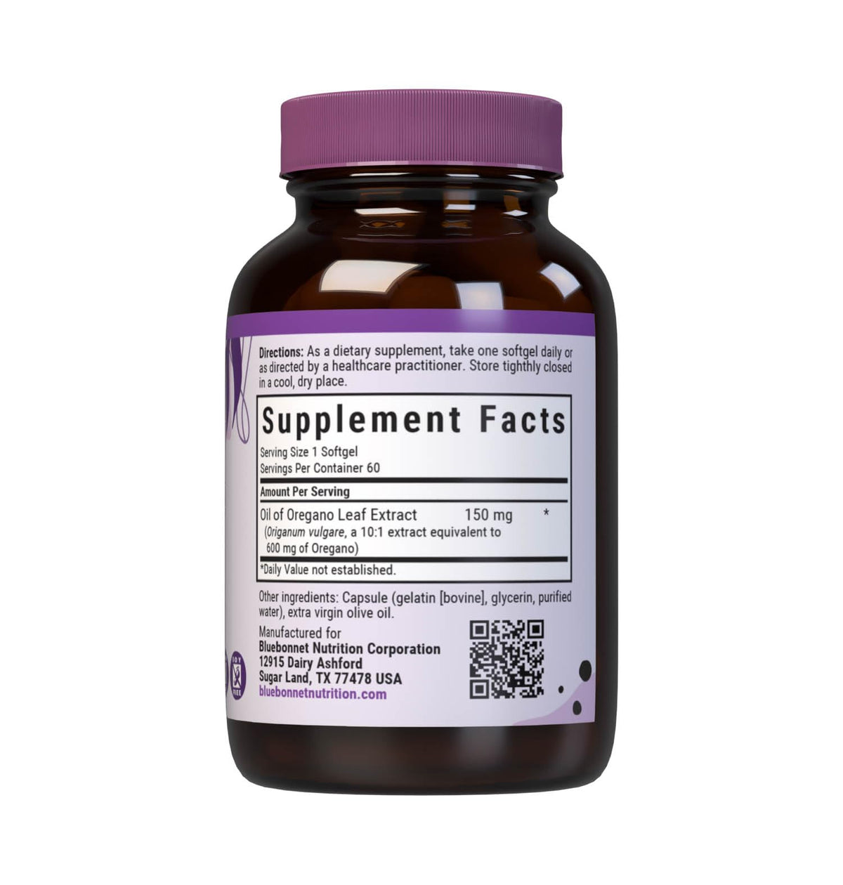 BlueBonnet Extrait d'Origan 150 mg capsules dans la boîte