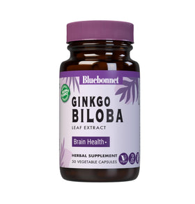 BlueBonnet Extrait de Feuille de Ginkgo Biloba 30 Capsules Végétales, vue avant