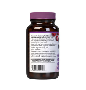 BlueBonnet Extrait de Fruit de Canneberge 500 mg gélules végétales en vue de près sur une table