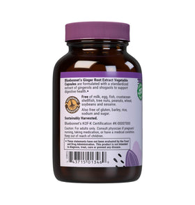 BlueBonnet Extrait de Racine de Gingembre 300 mg étiquette détaillant les ingrédients