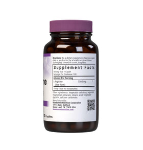 BlueBonnet L-Arginine 1000 mg Capsules 100 Comprimés vue arrière