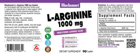 BlueBonnet L-Arginine 1000 mg Capsules, informations nutritionnelles sur l'emballage