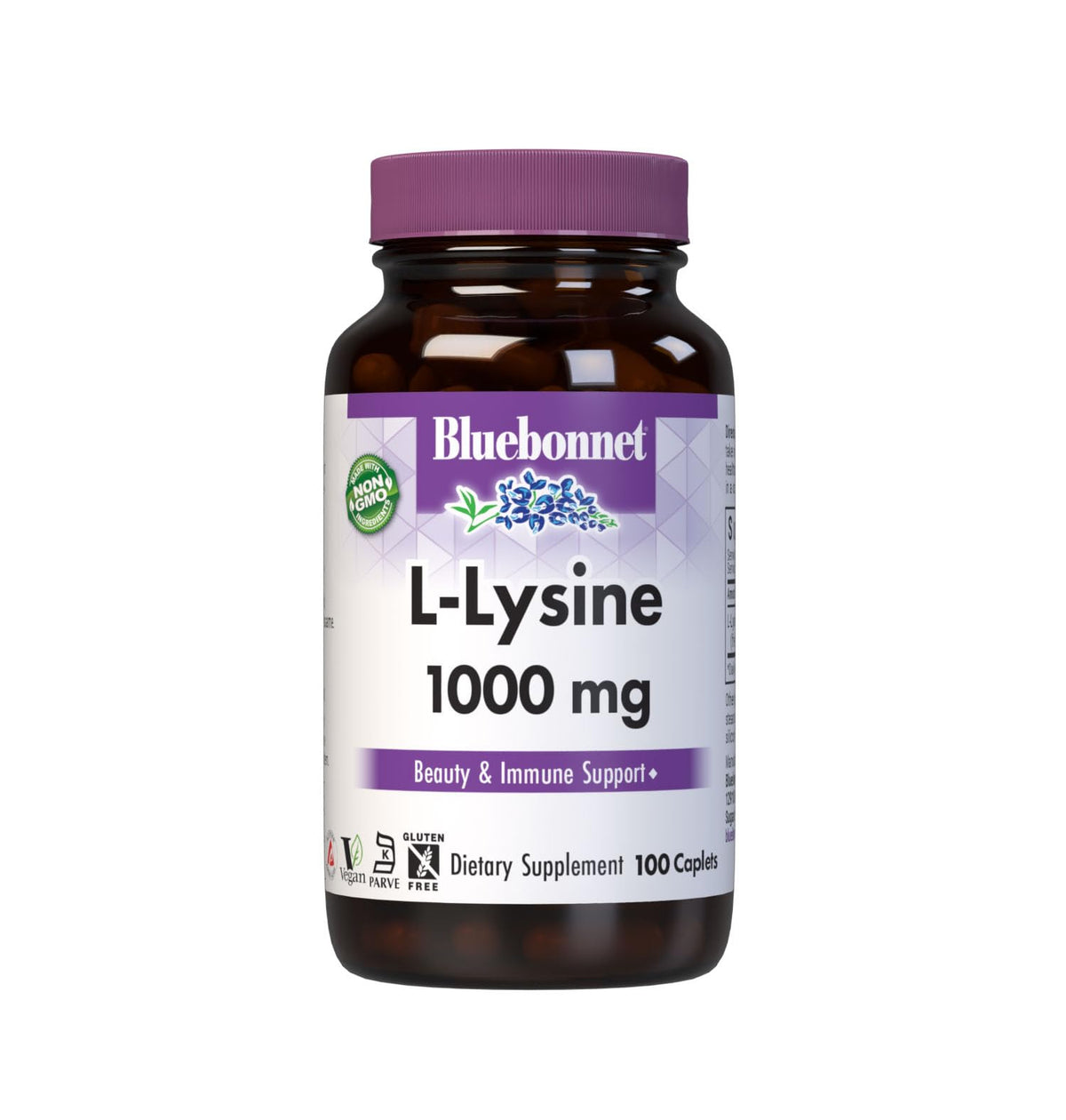 BlueBonnet L-Lysine 1000 mg comprimés végétariens emballage avant