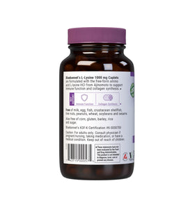 BlueBonnet L-Lysine 1000 mg comprimés végétariens sur fond neutre