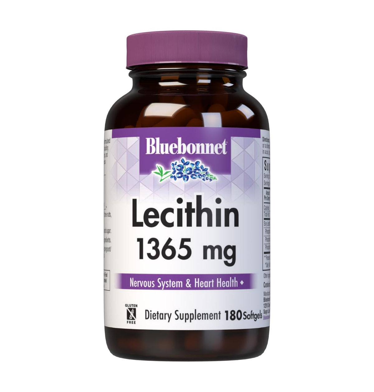 BlueBonnet Lécithine 1365 mg 180 gélules souples vue de face