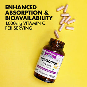 BlueBonnet Liposomal Vitamine C 1000 mg 180 Capsules Végétales vue de côté