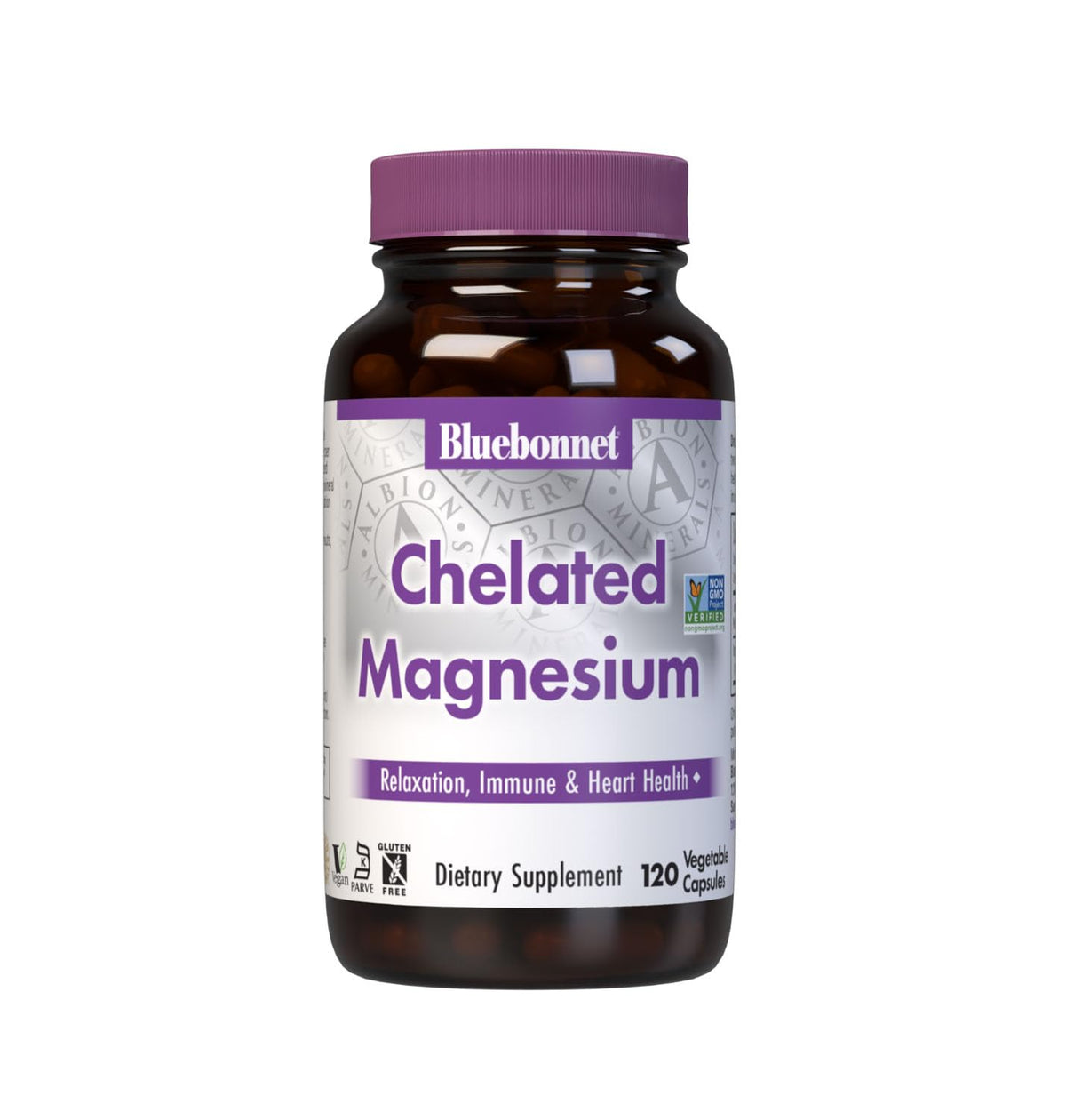 BlueBonnet Magnésium Chélaté 200 mg capsule végétale vue avant