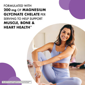BlueBonnet Magnésium Chélaté 200 mg flacon ouvert avec capsules