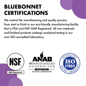 BlueBonnet Magnésium Citrate 420 mg avec verre et fruits