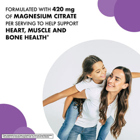 BlueBonnet Magnésium Citrate 420 mg sur fond naturel
