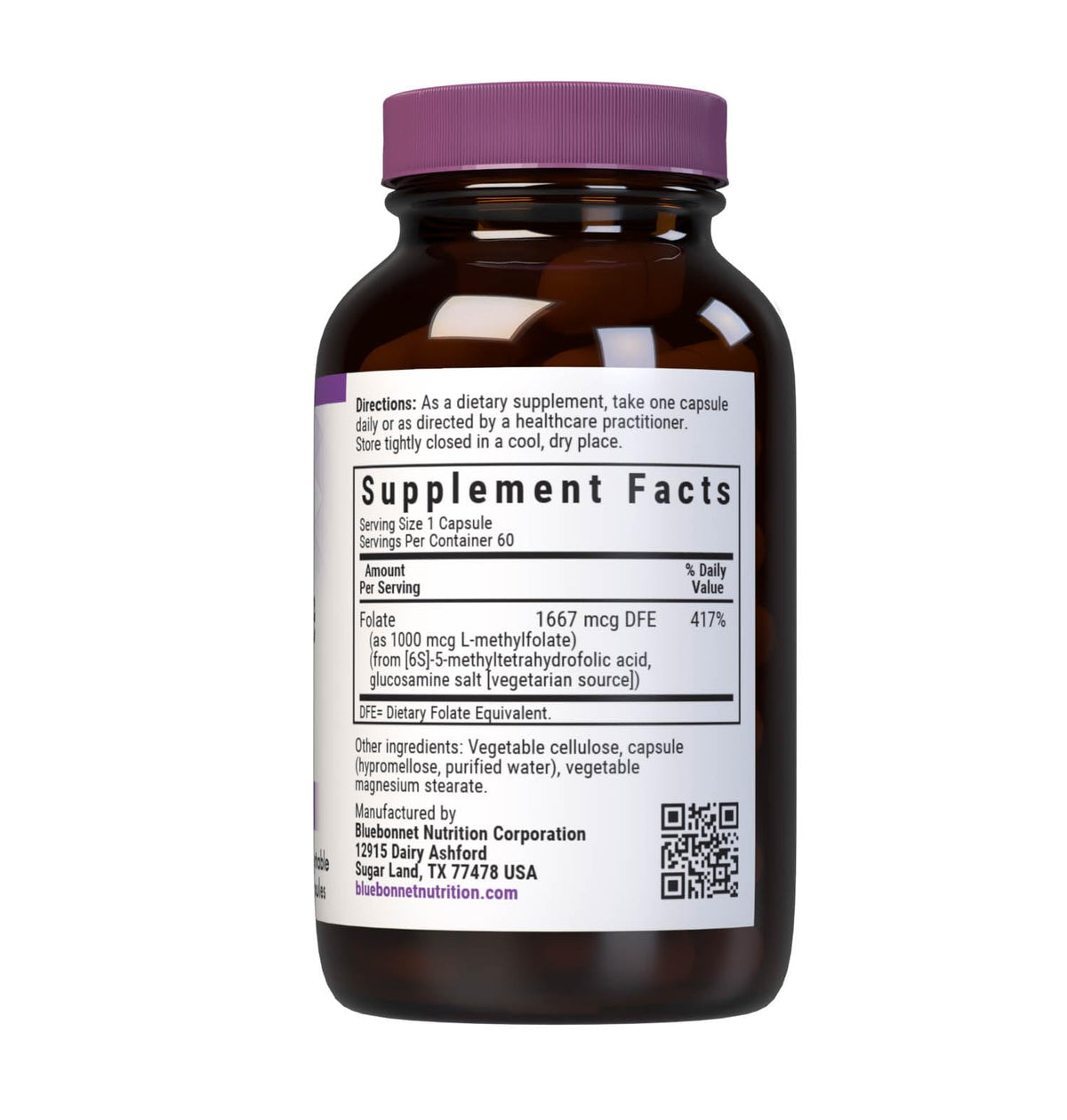 BlueBonnet Methylfolate 1000 mcg emballage recyclable