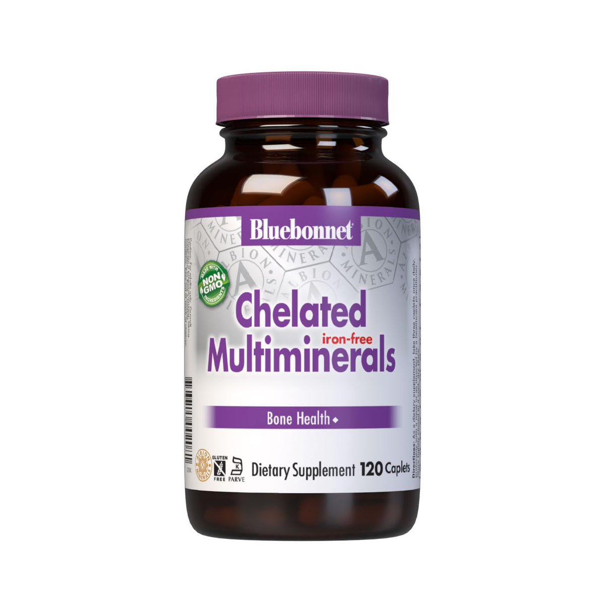 BlueBonnet Multimineraux Chélatés Haute Potence 120 comprimés, packaging avant
