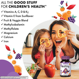 BlueBonnet Multivitamines Animaux à Croquer avec un enfant souriant