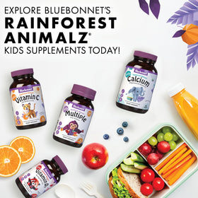 BlueBonnet Multivitamines Animaux à Croquer comprimés sur une assiette