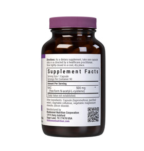 BlueBonnet NAC 500 mg capsules végétales en gros plan