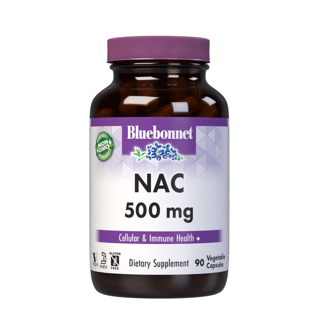 BlueBonnet NAC 500 mg flacon de 90 capsules végétales