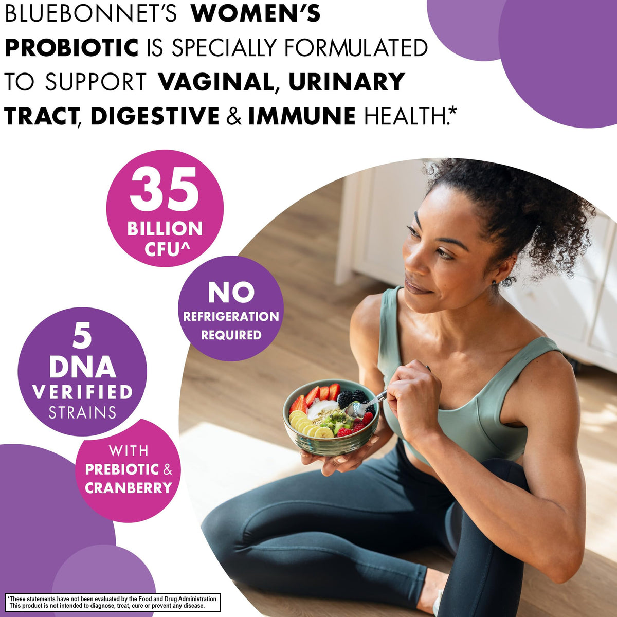BlueBonnet Probiotique Femme 35 Milliards CFU gélules sur fond blanc