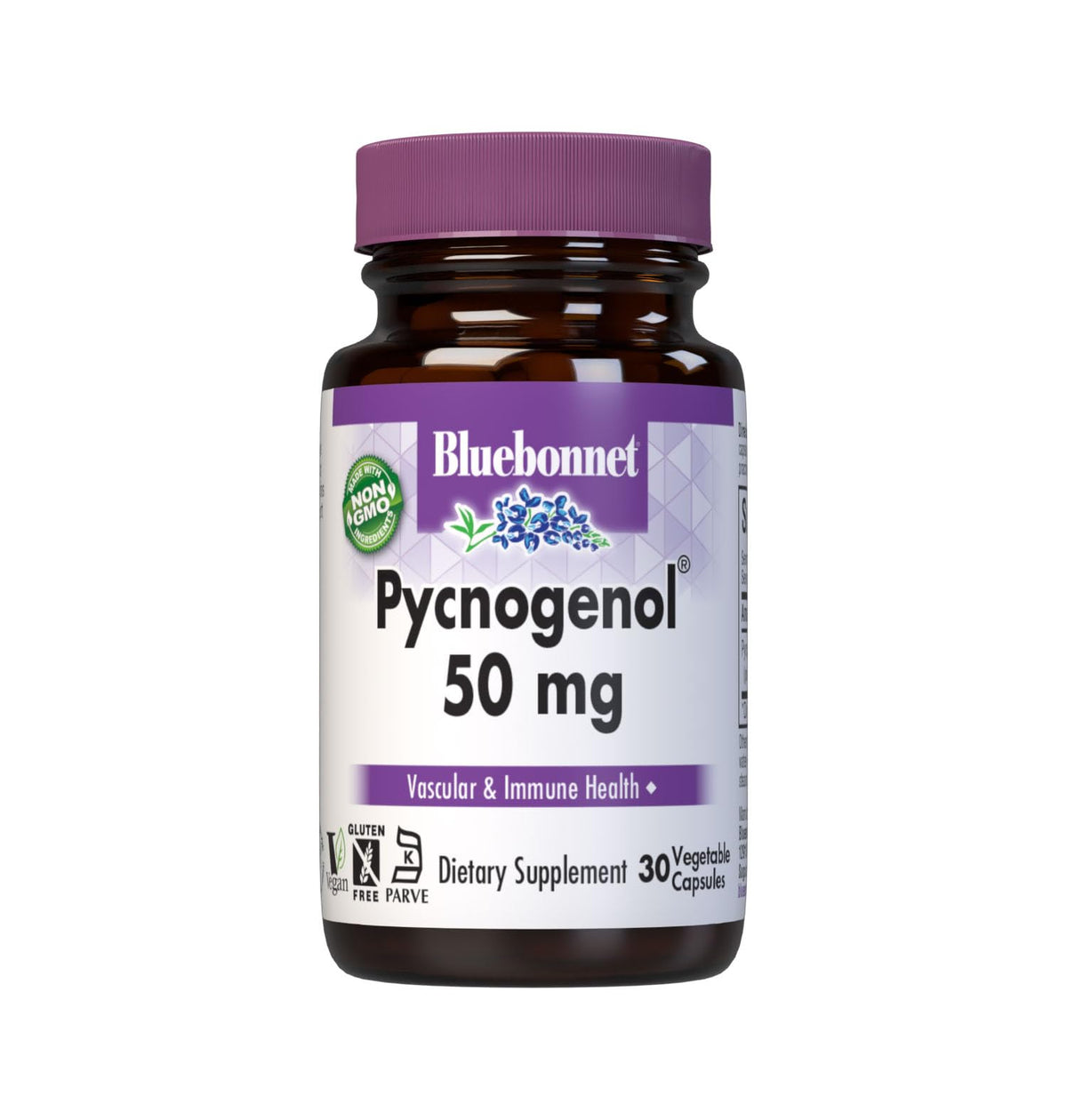 BlueBonnet Pycnogenol 50 mg capsules végétales, vue de face
