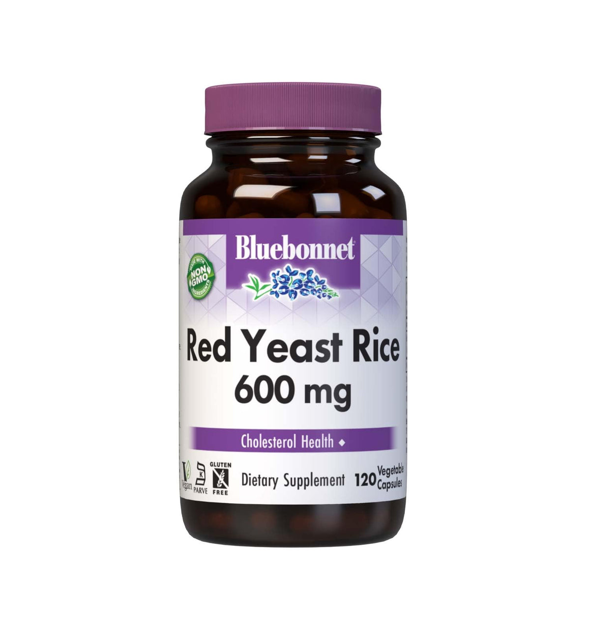 BlueBonnet Riz Rouge 600 mg gélules végétales, boîte vue de face