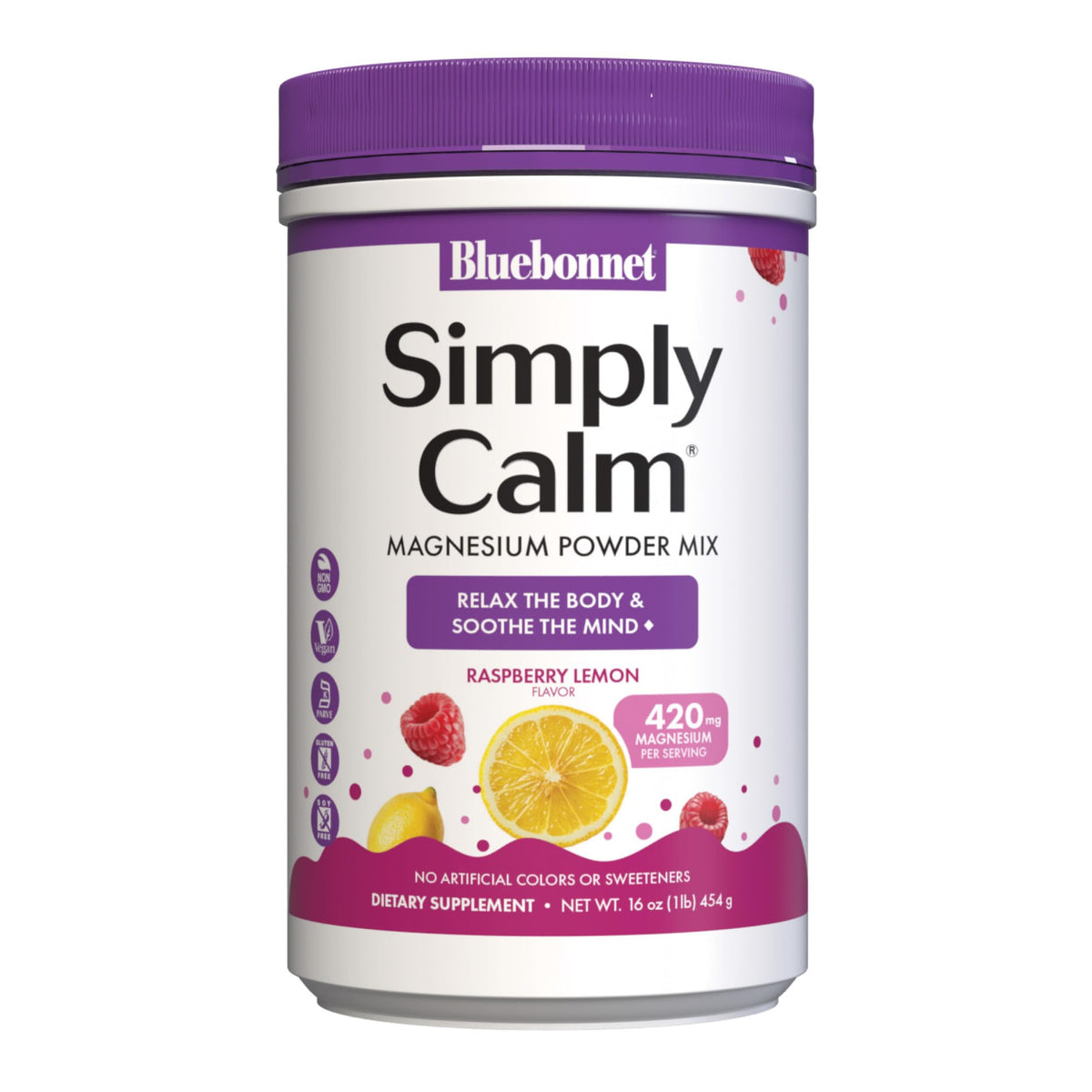 BlueBonnet Simply Calm Poudre 540g vue de face avec emballage