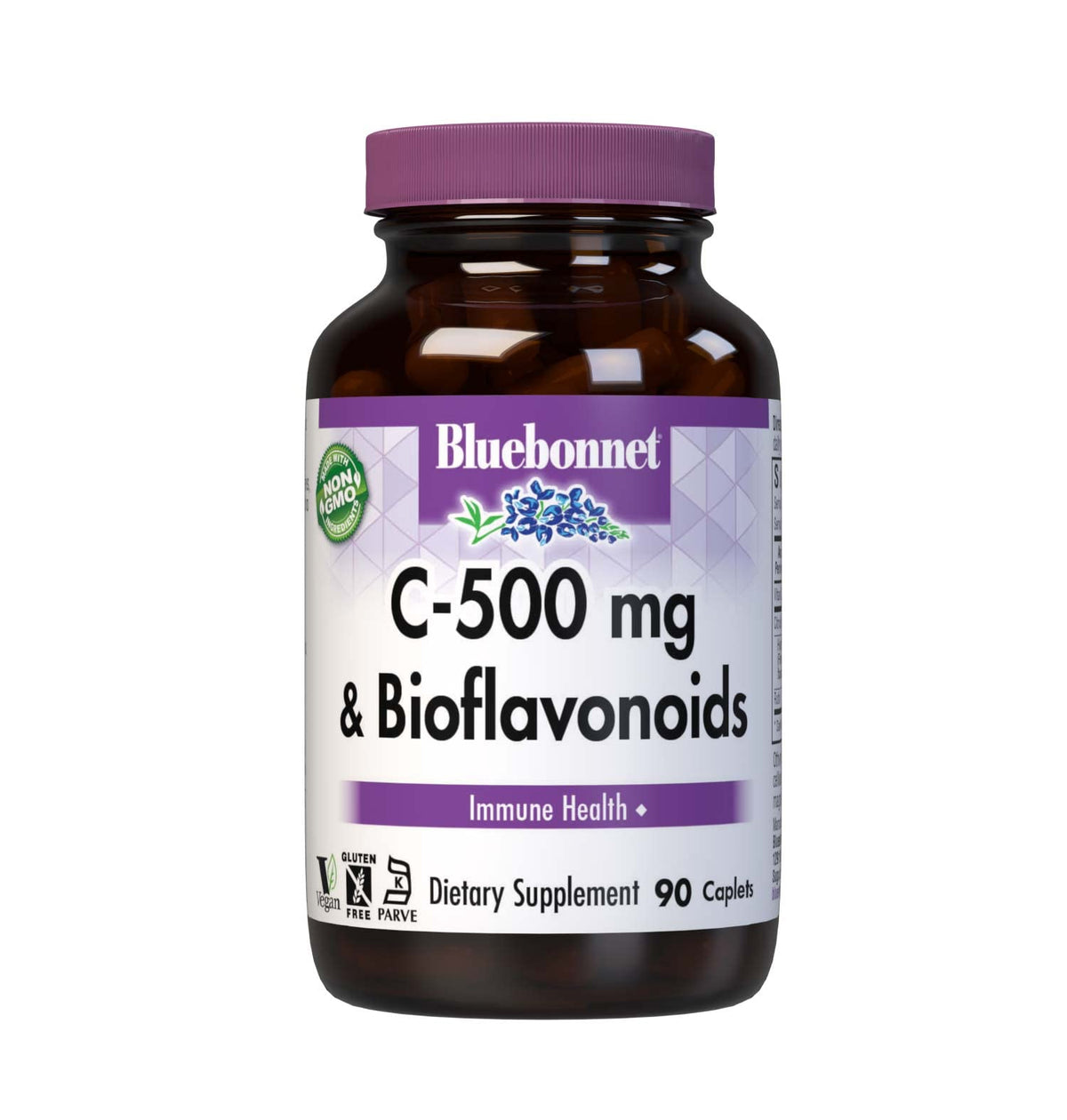 BlueBonnet Vitamine C 500 mg Bioflavonoïdes 90 comprimés vue de face
