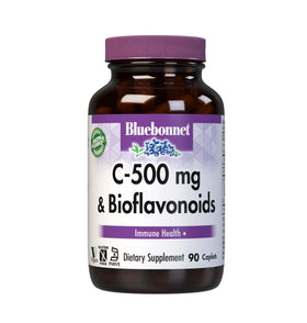 BlueBonnet Vitamine C 500 mg Bioflavonoïdes 90 comprimés vue de face