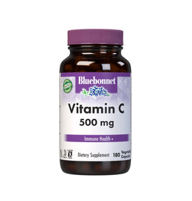 BlueBonnet Vitamine C 500 mg Capsules Végétales, boîte de 180 capsules