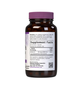 BlueBonnet Vitamine D3 2000 UI capsules végétales, vue de côté