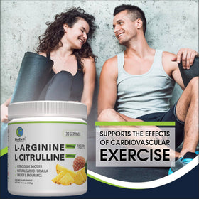 BlueEarth Company L-Arginine 5000mg + L-Citrulline 2000mg Poudre Ananas arrière