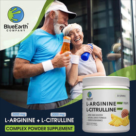 BlueEarth Company L-Arginine 5000mg + L-Citrulline 2000mg Poudre Ananas en utilisation