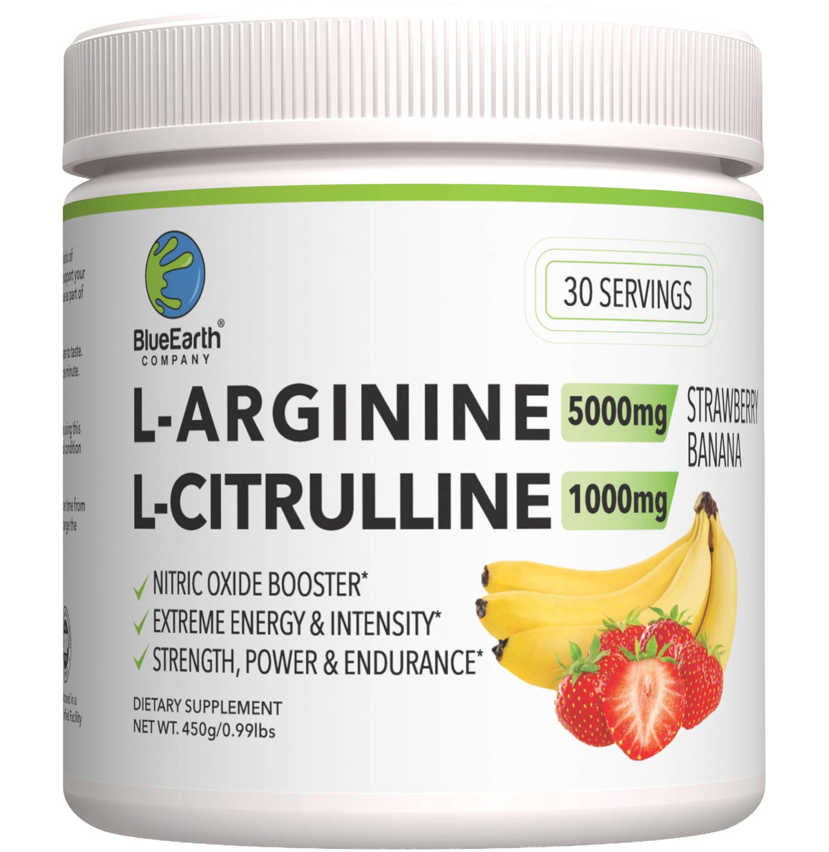 BlueEarth L-Arginine 5000mg Poudre Mix de Boisson vue avant