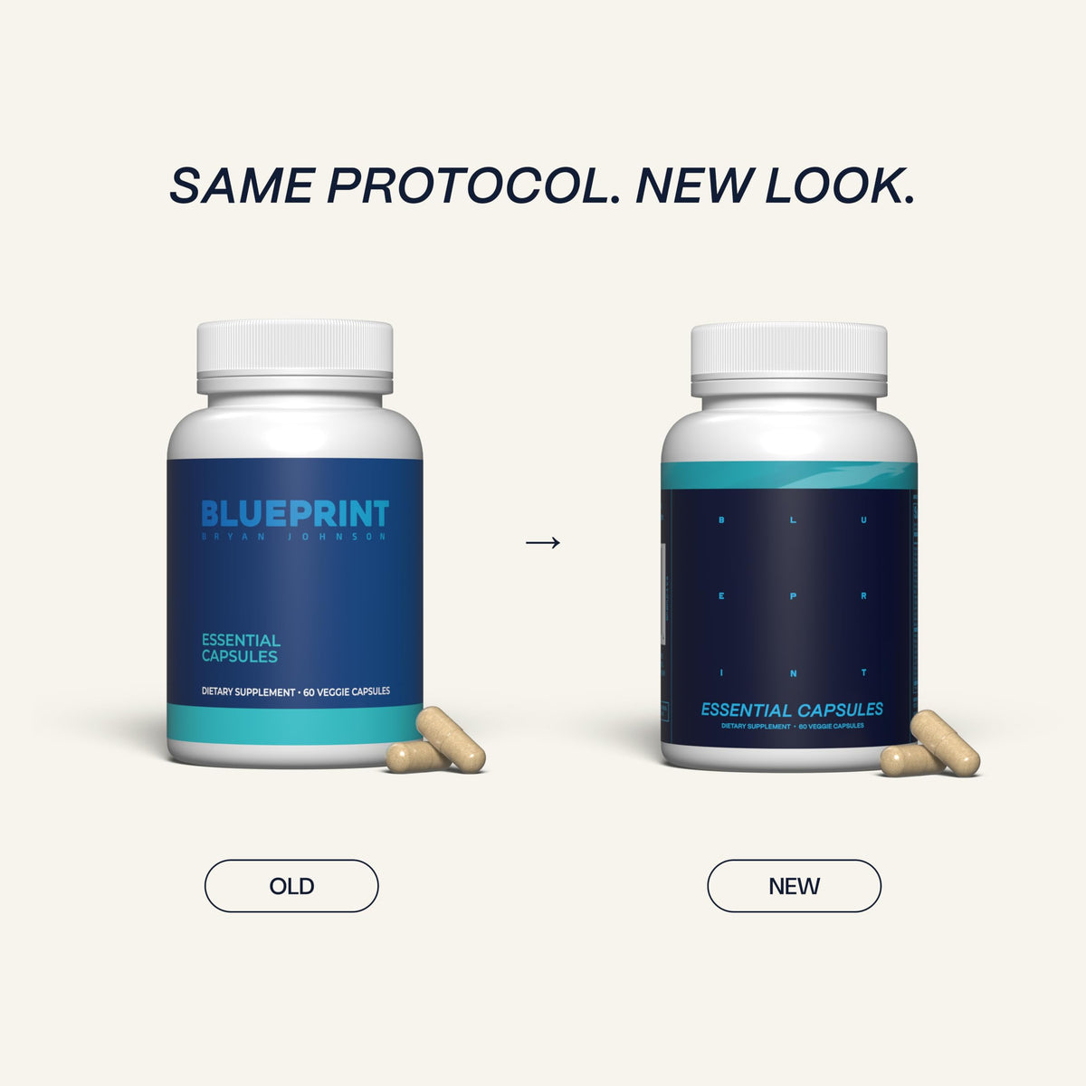 Blueprint Bryan Johnson Capsules Essentielles côté vue