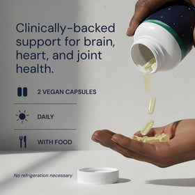 Blueprint Bryan Johnson Omega-3 Végétalien 800mg EPA/DHA sur fond