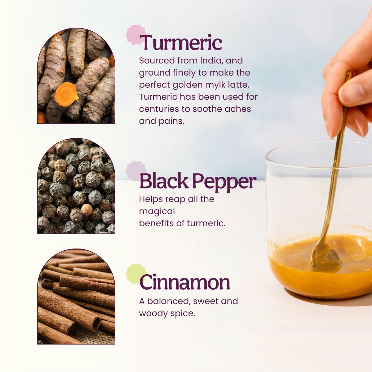 Blume Latte Superfood Curcuma Bio en poudre sur une table en bois