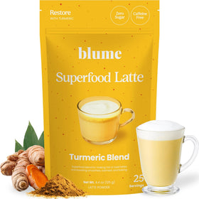 Blume Latte Superfood Curcuma Bio paquet avant avec design coloré