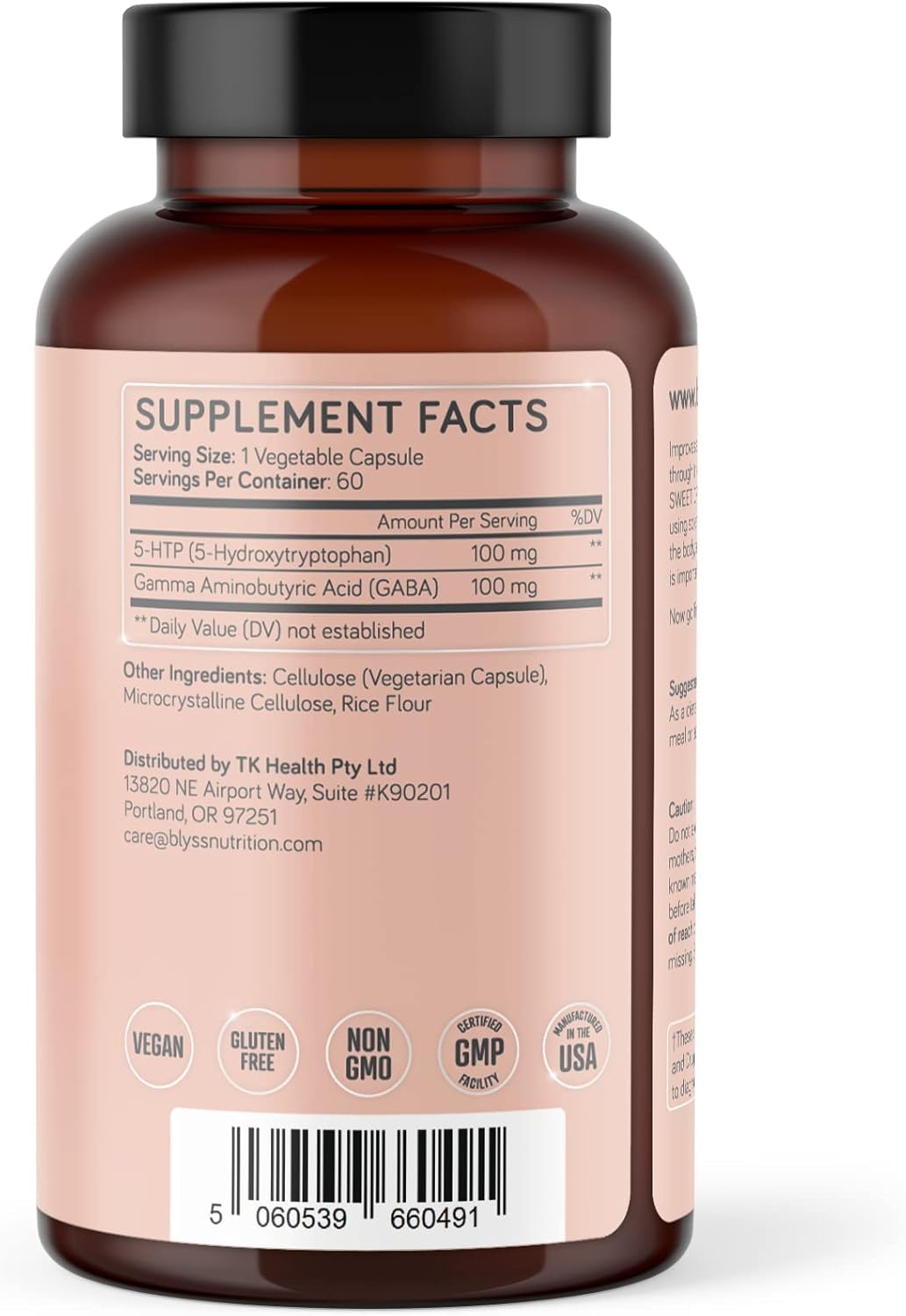BLYSS Nutrition 5-HTP Plus GABA capsules in a lifestyle setting